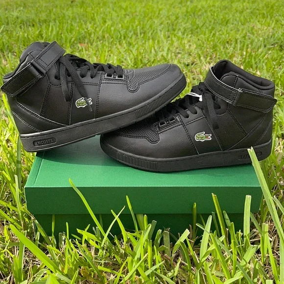 Lacoste Shoes Lacoste Tramline Mid Black Sneakers Big Kids Size 65 Poshmark